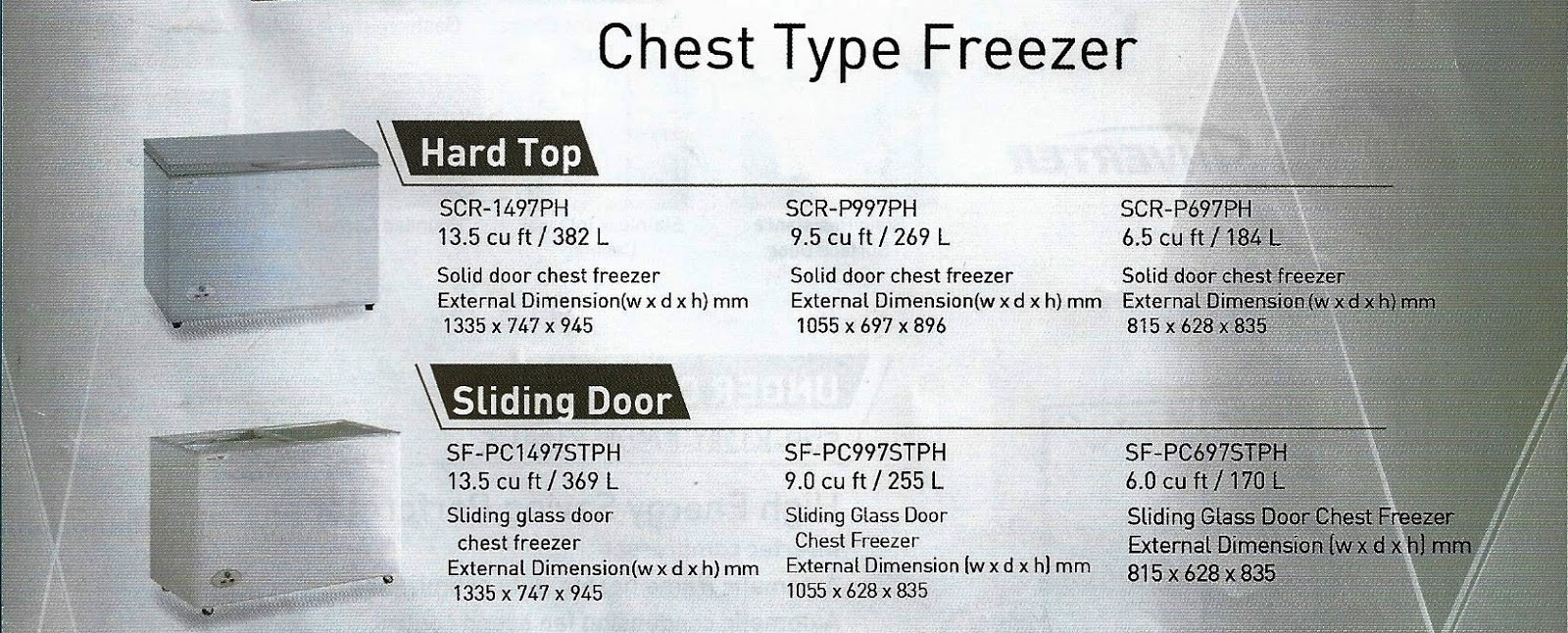 PANASONIC CHEST TYPE FREEZER