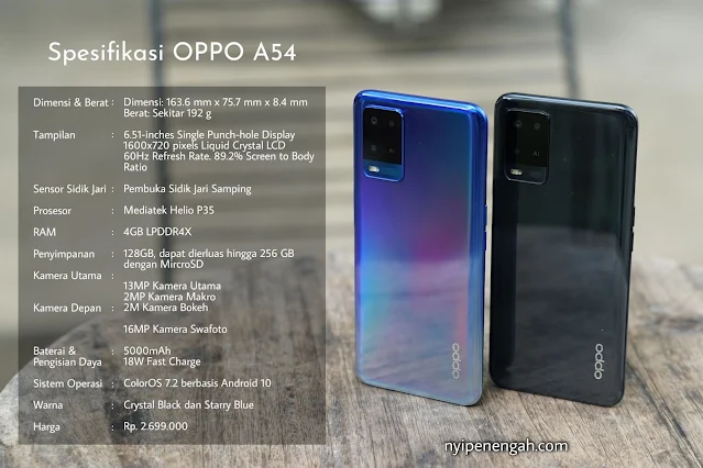 oppo a54 harga oppo a54 kelebihan dan kekurangan oppo a54 2021 oppo a54 spesifikasi