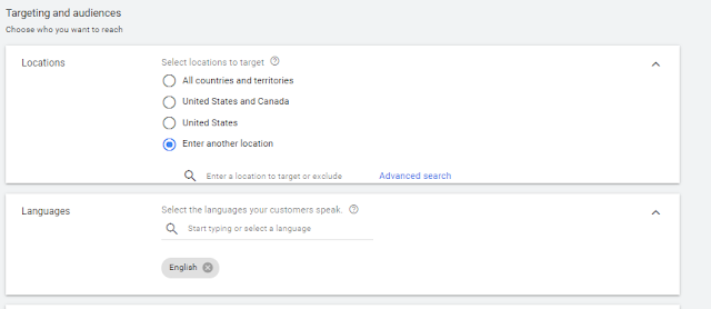Select Target Location in Google Ad Campaign