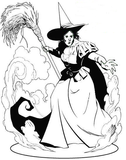 halloween coloring pages: Wicked Witch Coloring Pages