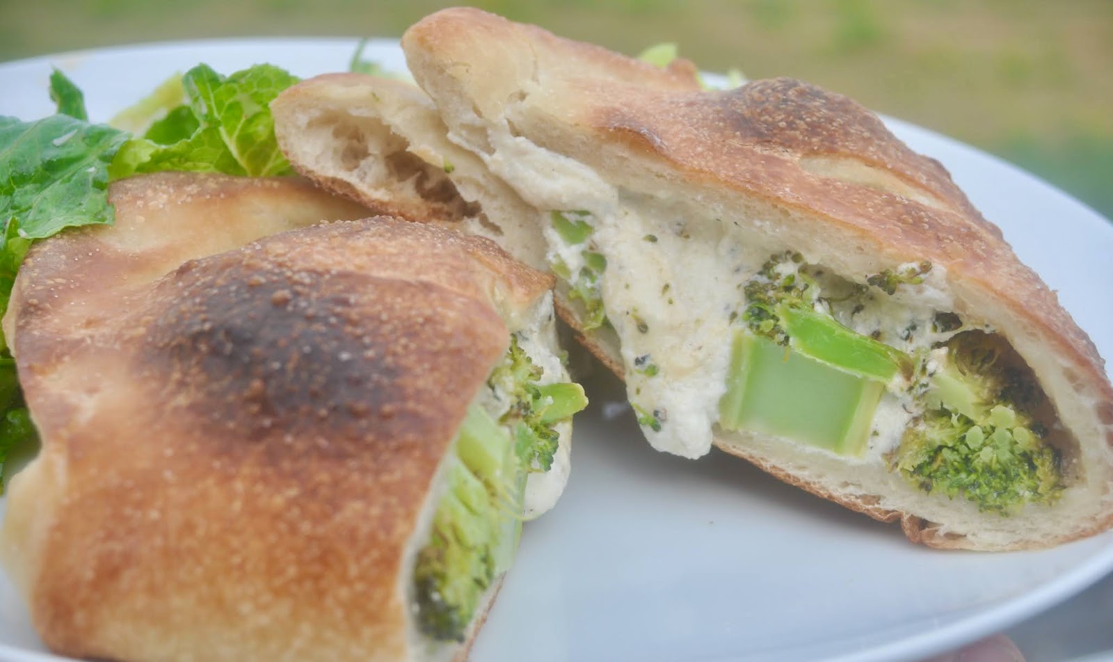 Broccoli and cheese calzone