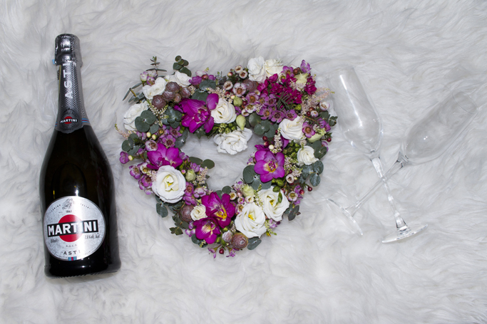 flowers and champagne