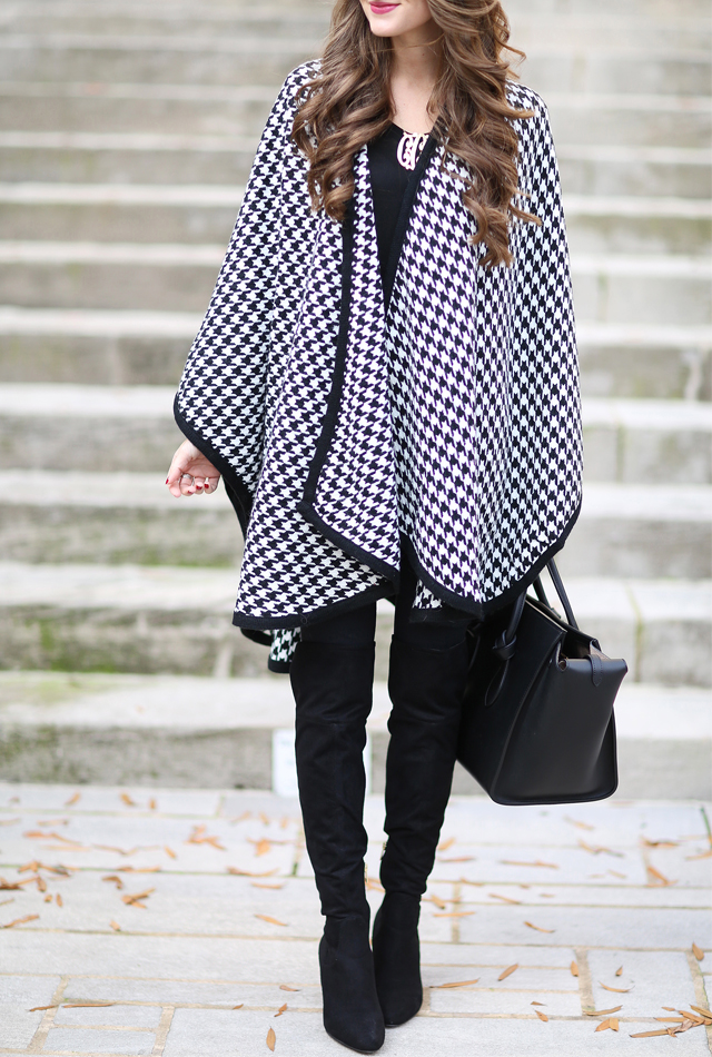 Houndstooth Cape + My Outfit is 25% Off! | Southern Curls & Pearls ...