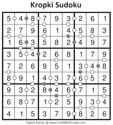Kropki Sudoku (Daily Sudoku League #127) Solution