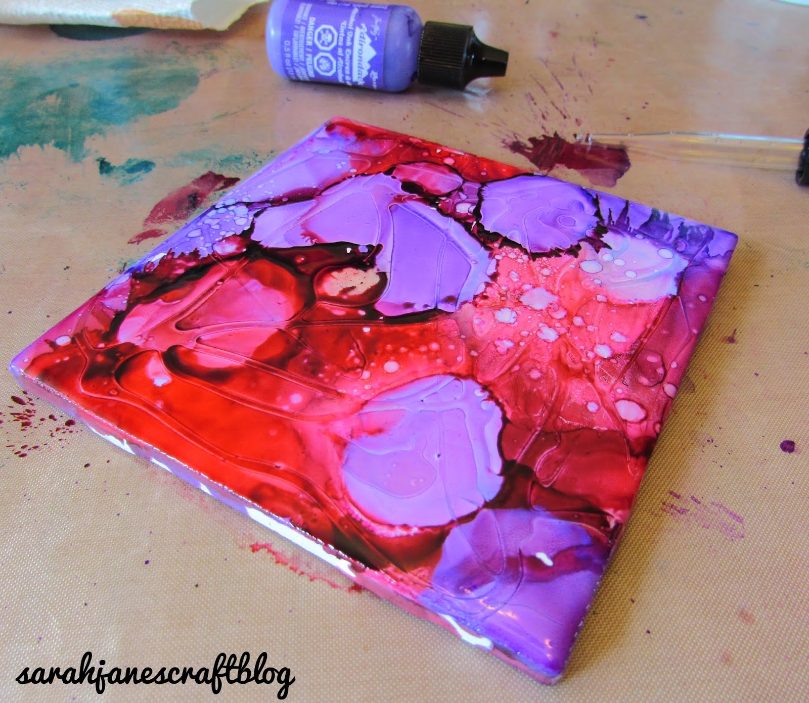Rubber Cement Resist with Alcohol Ink