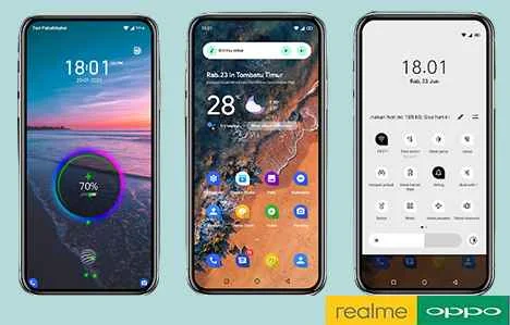 Tema Realme  | Oppo Aestetic Pixel Light Dengan Charrging Animation Tembus Aplikasi dan Sistem