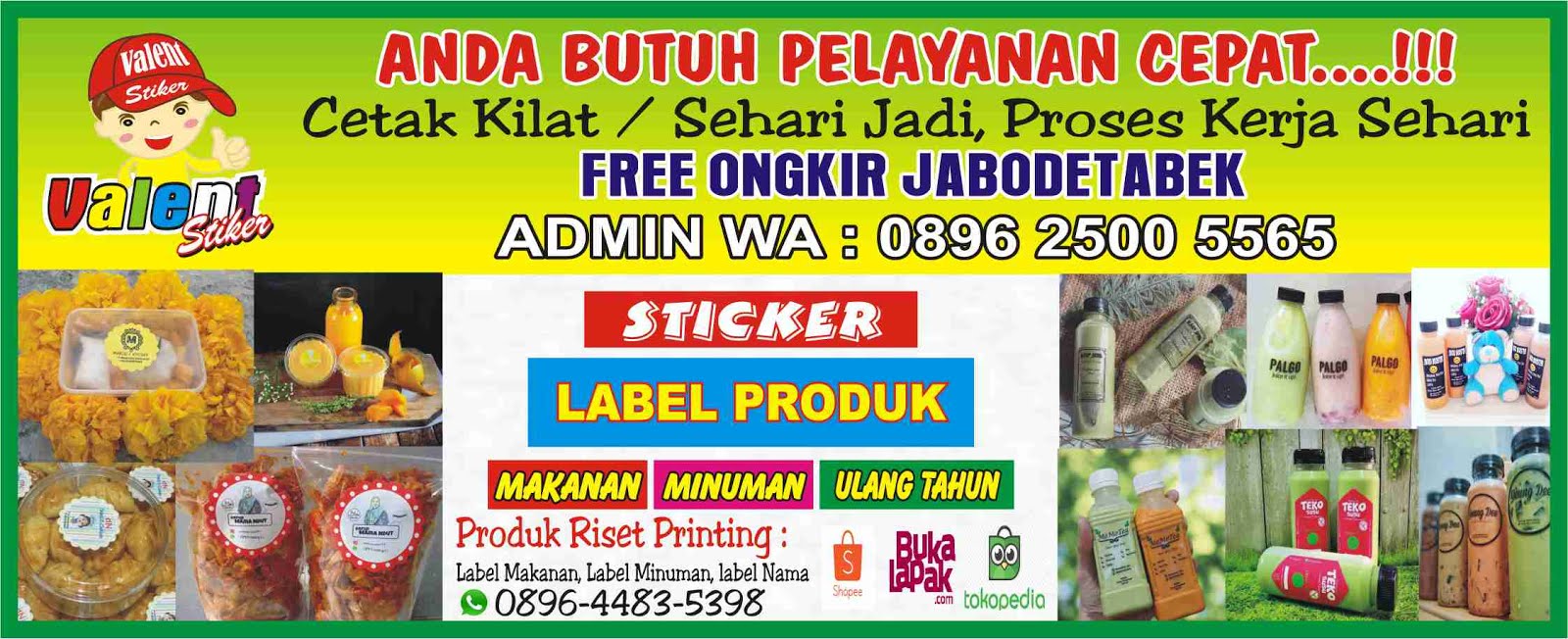 print label makanan