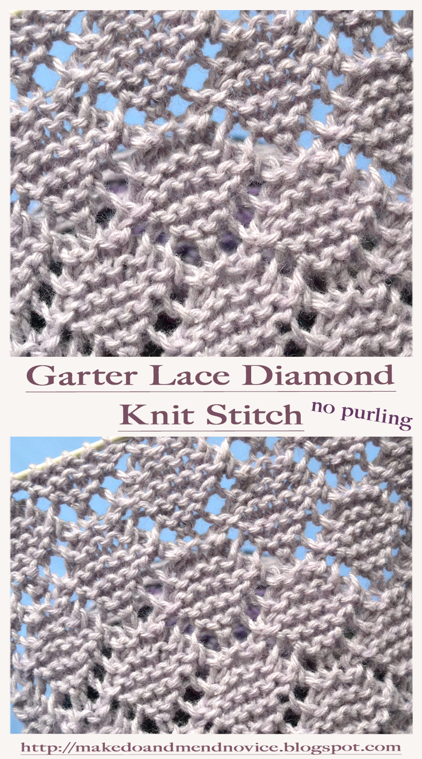 Knitting Novice The Weekly Swatch Garter Lace Diamonds