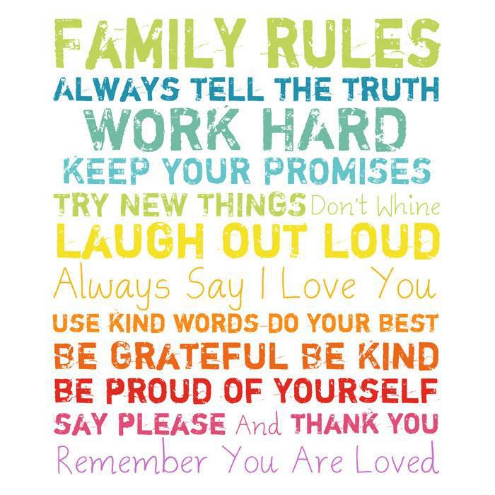Family Rules Always Tell The Truth Work Hard, Keep Your -5284
