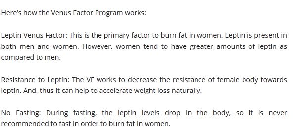 the venus factor diet plan review diet system for women it works diet plan