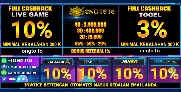 Daftar Ongtoto Memberikan Diskon Terbesar Bandar Juli Online Terpercaya