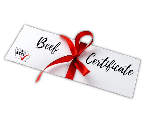 Photo of Beef Gift Certificate with red bow