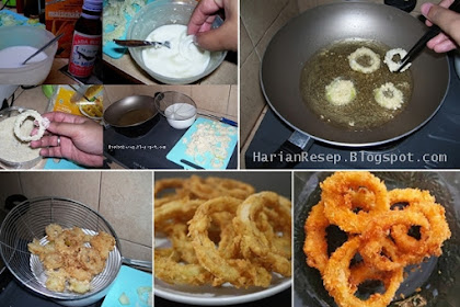 Resep Onion Ring (Bawang Bombay Goreng Tepung) Enak Crispy