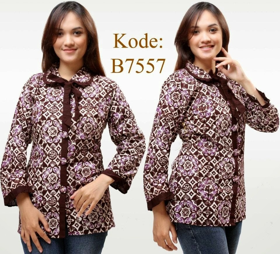 10 Model Baju Batik Wanita Lengan Panjang Modern 1000 Model Baju