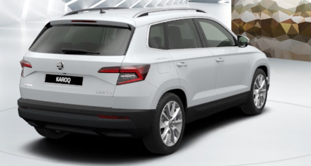 skoda karoq colore bianco laser vista posteriore laterale 2