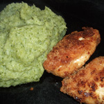 Nuggets de poulet et purée verte (brocolis)