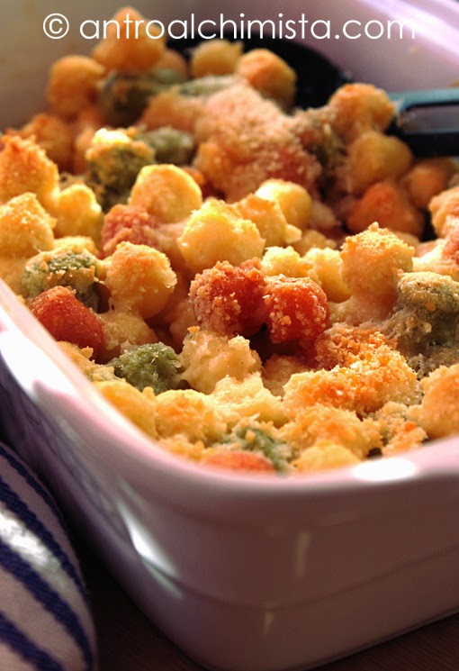 Gnocchetti Multicolor Gratinati al Gorgonzola