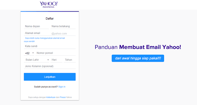 Cara Membuat Email Yahoo lewat HP Android Cara Membuat Email Yahoo lewat HP Android