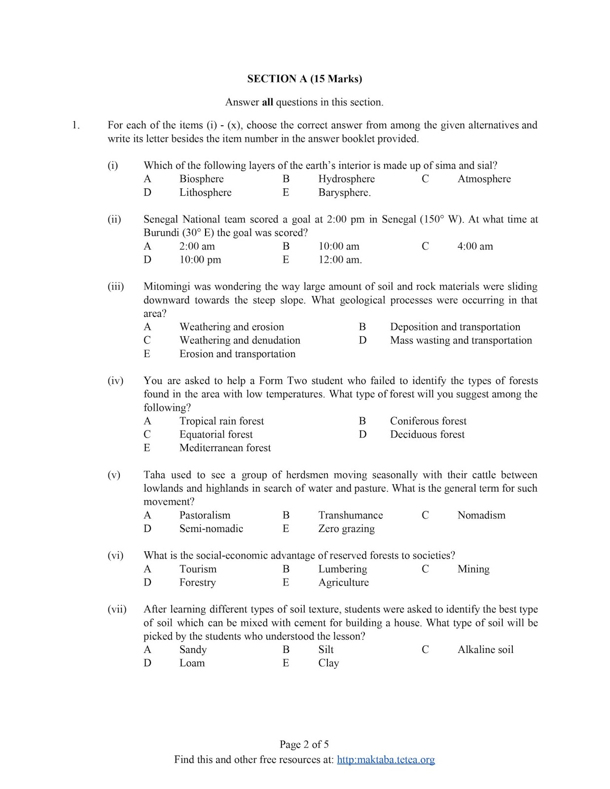 GEOGRAPHY NECTA 2019 SOLVING SCHOOL KWANZA