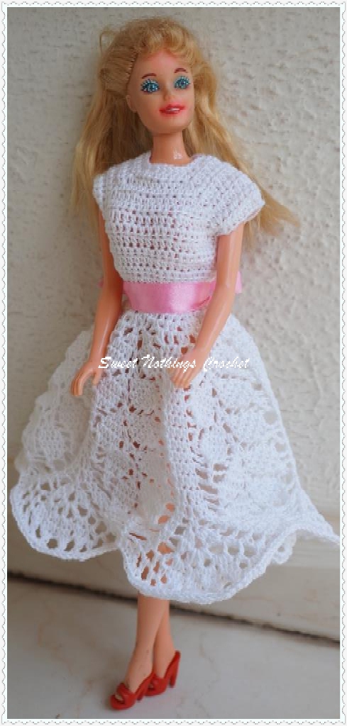 Sweet Nothings Crochet Beautiful Lotus Dress For Barbie