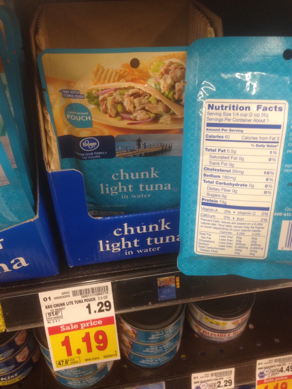 Healthy Grocery Chunk Light Tuna, 2.5 oz Kroger