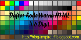 Daftar Kode Warna HTML 6 Digit