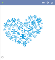 Snowflakes heart sticker for Facebook