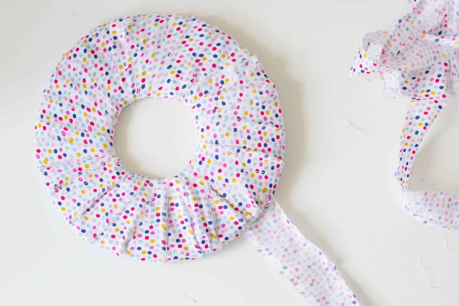 floral and feather How to make a fabric pompom