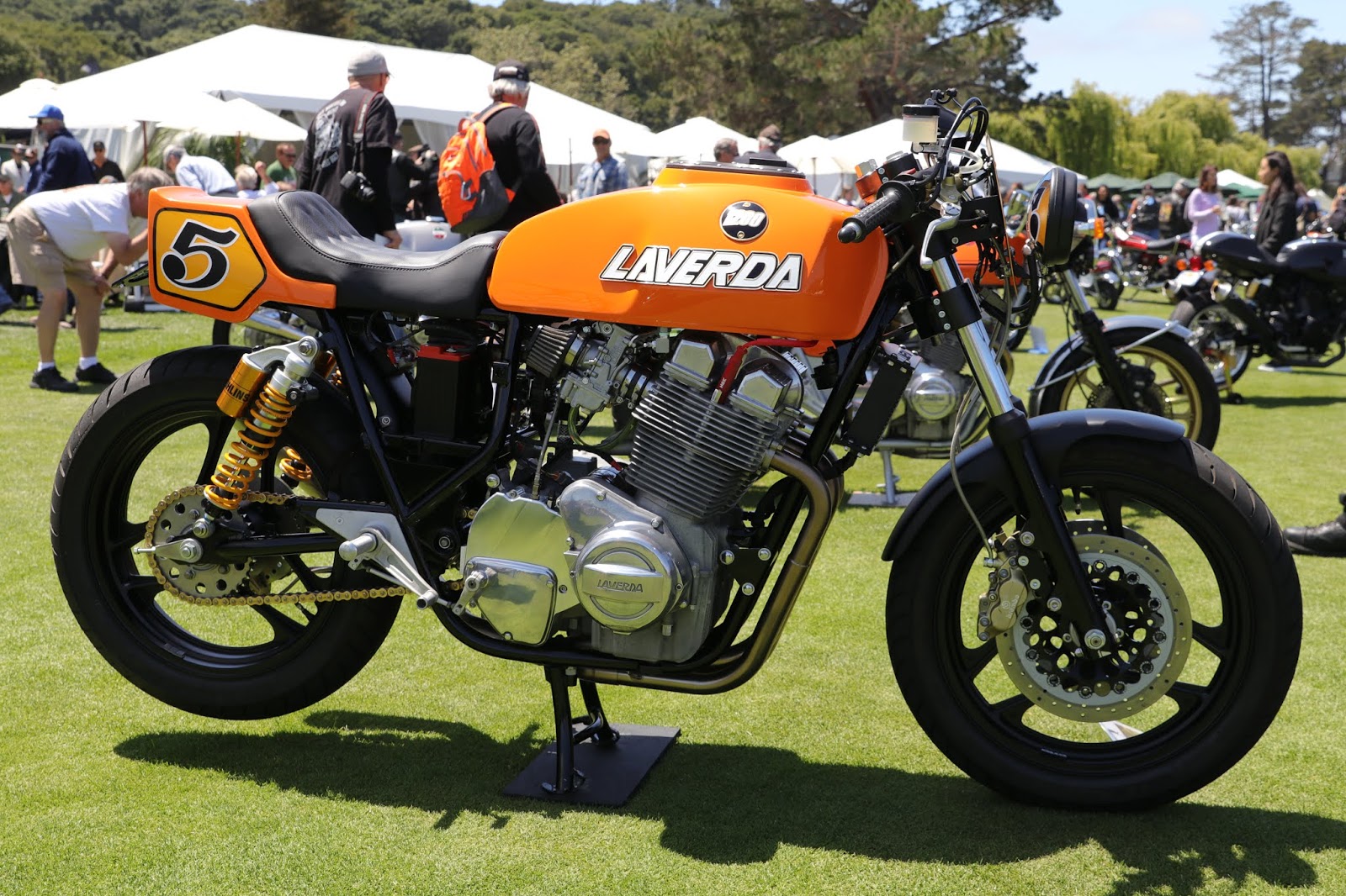 OldMotoDude 1977 Laverda 1200 Cafe Racer on display at
