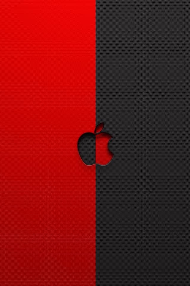   Red and Black Apple Logo   Android Best Wallpaper