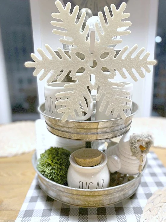 Decorate a Tiered Tray in a Winter Theme