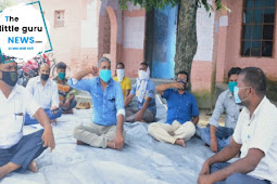 पताही के बीआरसी में शिक्षकों का बीईओ के खिलाफ दो दिवसीय धरना