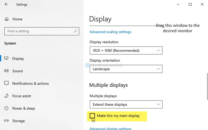 Hacer que un programa se abra en un monitor específico en Windows 10