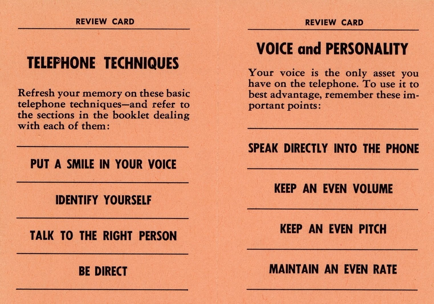 Unsolicited Advice telephone techniques