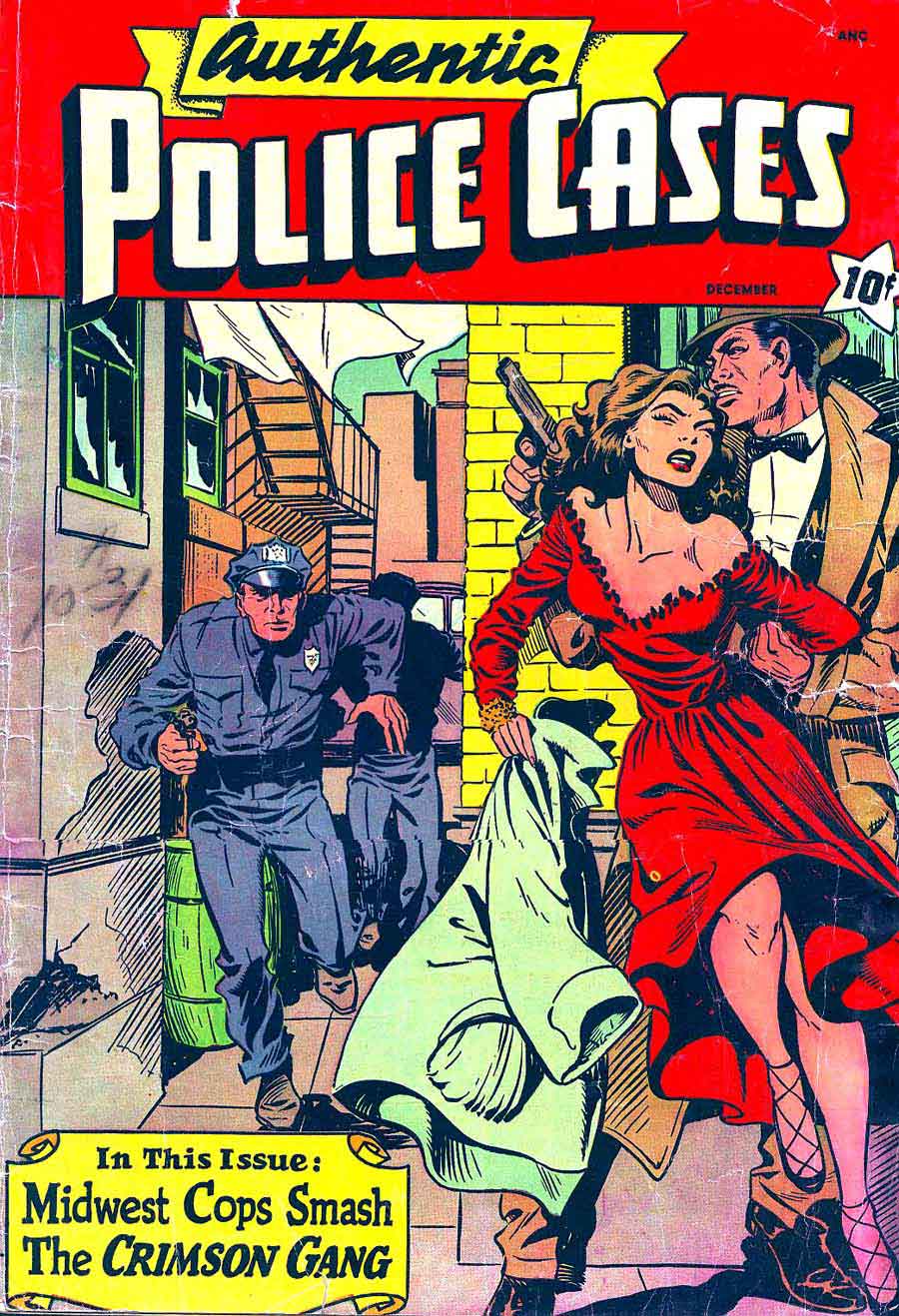 Authentic Police Cases v1 #10 st john crime comic book cover art by Matt Baker
