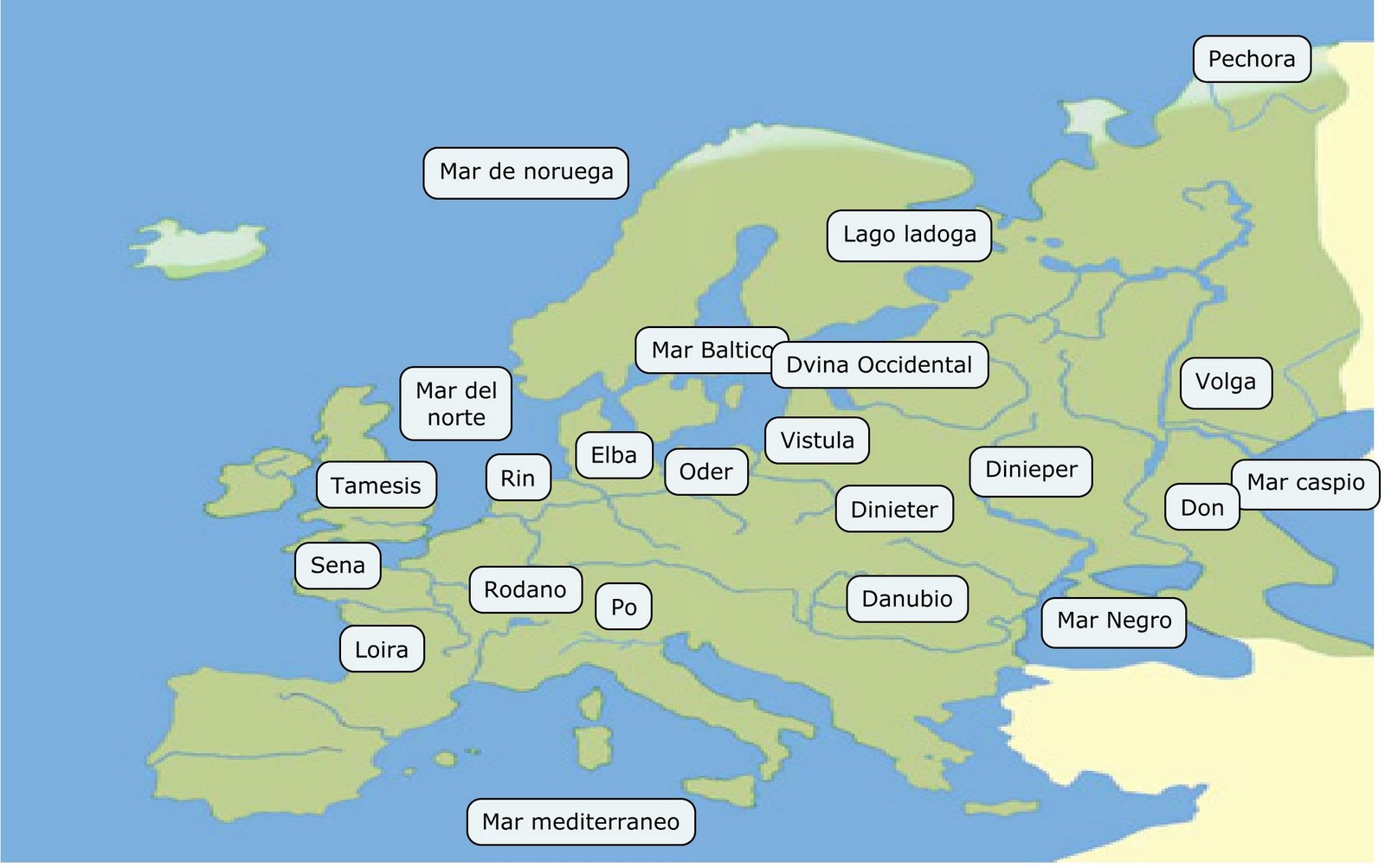 Mapa Rios Mas Importantes De Europa