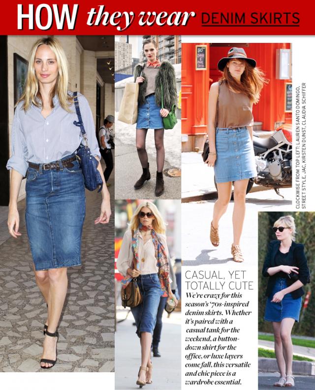 World Of fashion how to wear denim skirt