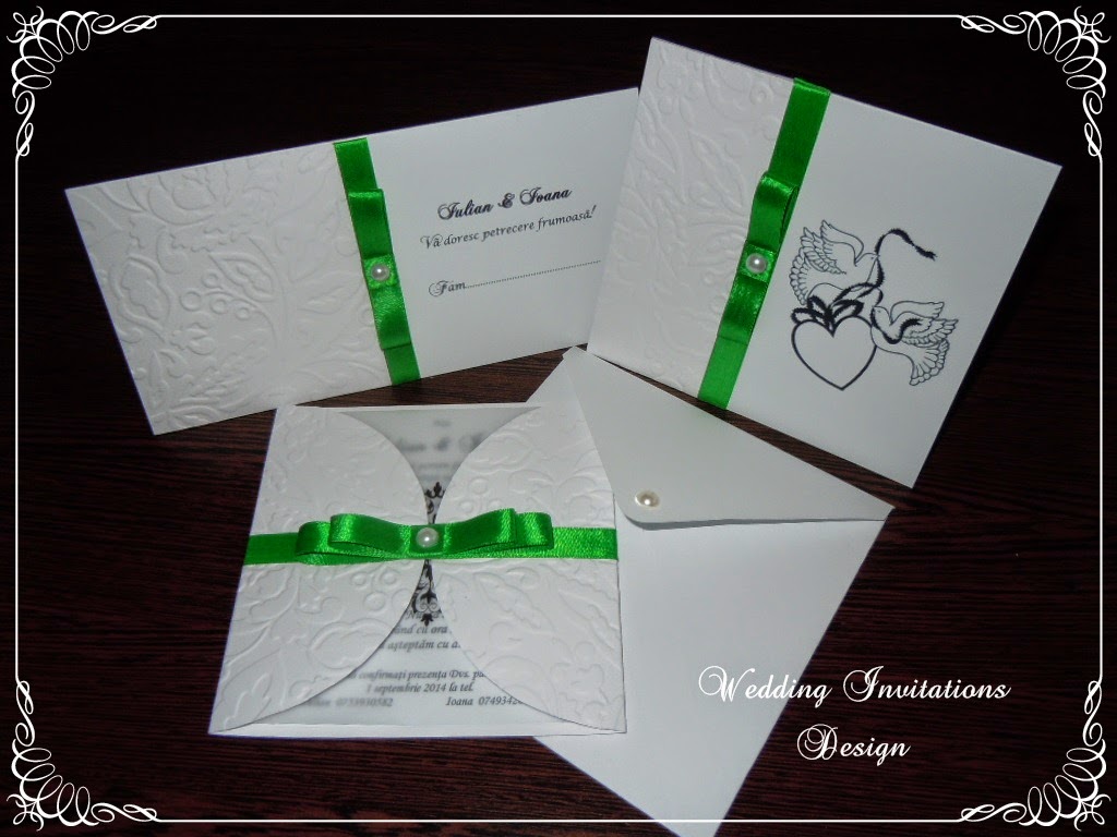 Invitatii Nunta Botez Handmade Album Foto Alb Si Verde Este