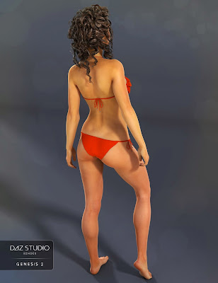 Mapilegis Triangle bikini para sa Genesis 2 Babae (s) - 3D Models Art Zone