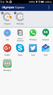 Glympse Express Application Home Screen