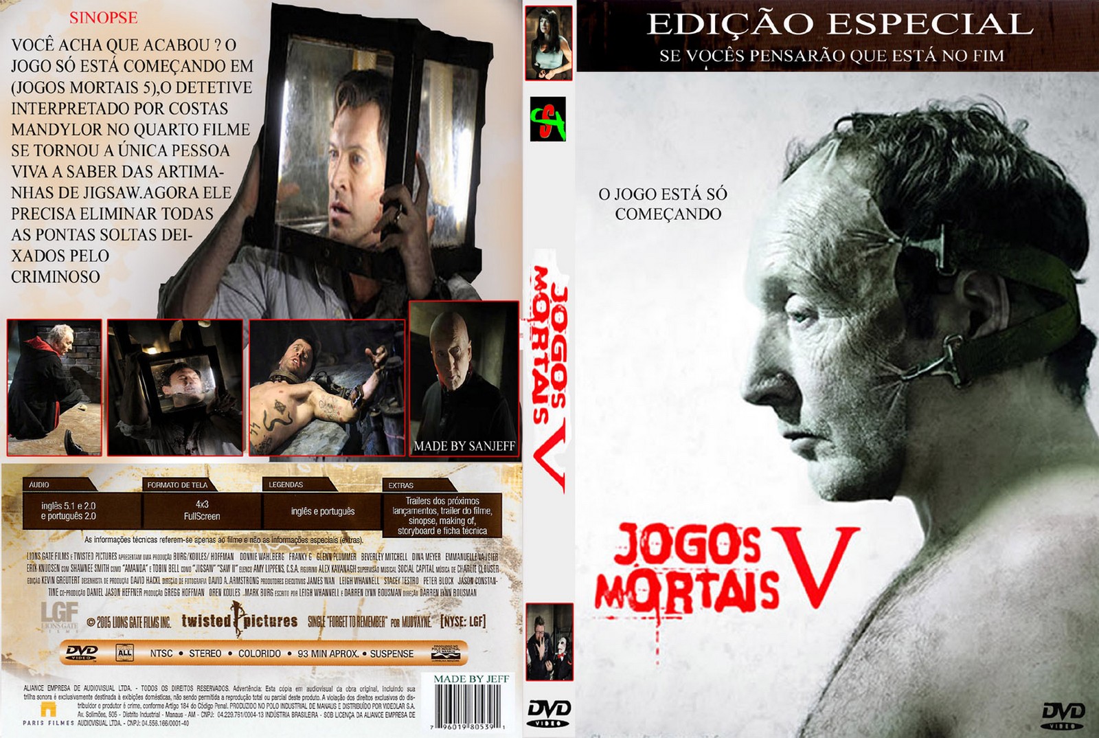 Capa do Filme Jogos Mortais 1, 2, 3, 4, 5 e 6 Capas de DVDs Capas de