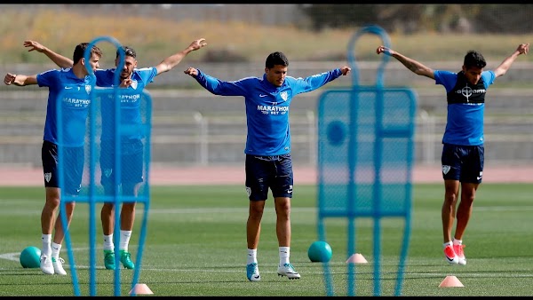 Málaga, entrenamiento y rueda de prensa de Camacho