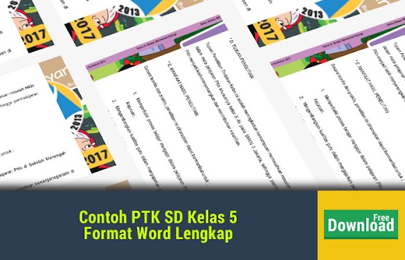 Contoh Ptk Sd Kelas 5 Format Word Lengkap