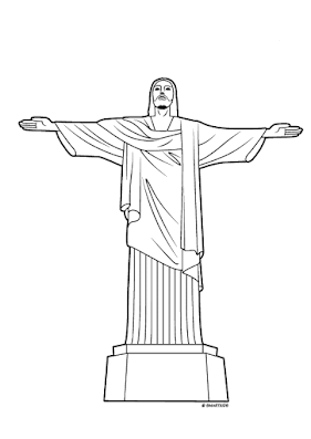 Desenho do cristo redentor