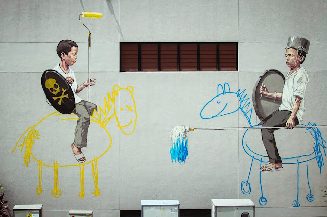 New Series Of Street Art Murals By Ernest Zacharevic On The Streets Of Singapore City (Part II). 2