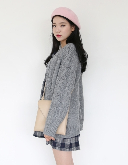 [66girls] Buttoned Cable Knit Cardigan | KSTYLICK - Latest Korean ...