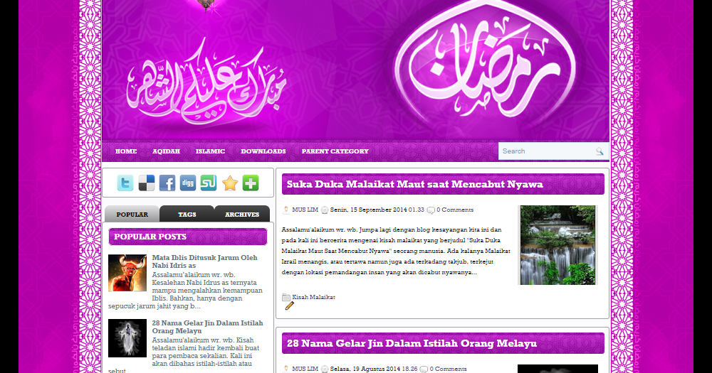8 Colorful Free Premium Islamic Blogspot Template | Islamic Blogger