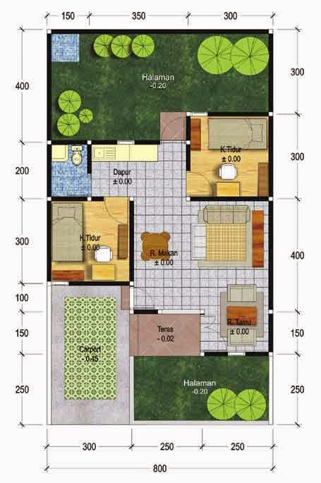 5 Contoh Denah Rumah Minimalis Type 45  Desain Rumah  