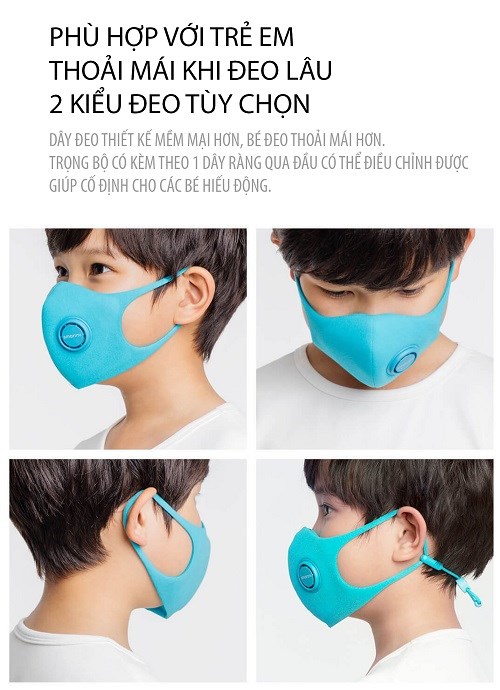 Khẩu Trang Lọc Bụi Dành Cho Trẻ Em Cao Cấp Smartmi KN95