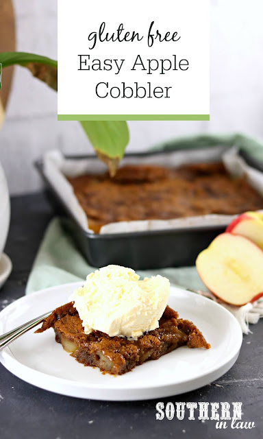 Gluten Free Easy Cinnamon Apple Cobbler Recipe - Six Ingredients, Egg Free, Healthy, Gluten Free, Refined Sugar Free, Quick and Easy